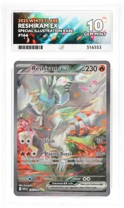 Pokemon TCG Reshiram EX White Flare Special Illustration Rare 166/086 ACE 10 - Image 1