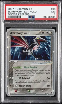2007 POKEMON EX POWER KEEPERS #98 SKARMORY EX-HOLO PSA 7 - Image 1