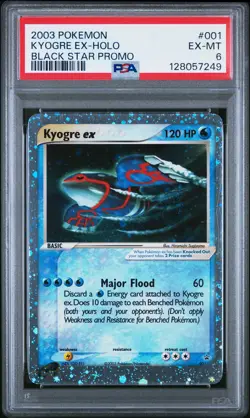 2003 POKEMON BLACK STAR PROMO #001 KYOGRE EX-HOLO PSA 6 - Image 1