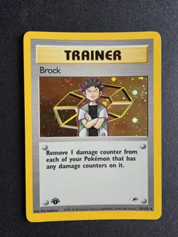 Pokemon TCG WOTC Gym Heroes Brock Holo 1st Edition 15/132 NM-LP - Image 1
