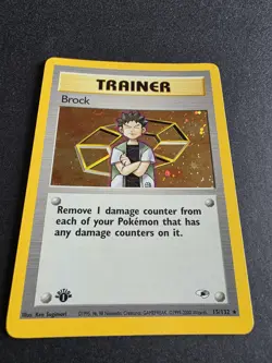 Pokemon TCG WOTC Gym Heroes Brock Holo 1st Edition 15/132 NM-LP - Image 4