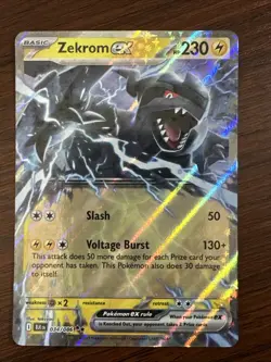 Zekrom ex Double Rare Holo Card 034/086 Sv: Black Bolt Pokemon TCG - Image 1