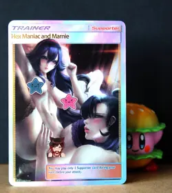 Pokemon VERY sexy Card - Hex Maniac & Marnie (Pokegirl) Foil Fan card ʘʘ waifu - Image 1