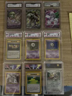 (9 Card Graded Lot) Pokemon Graded Vintage AGS CG GMA HGA ($140 Value) - Image 1