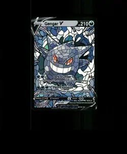 HOLO Gengar Card Stained Glass Gengar Pokemon Card READ DESCRIPTION BELOW p1 - Image 1