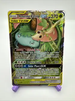 Pokemon TCG Venusaur Snivy Tag Team GX Cosmic Eclipse Holo Card 1/236 Ultra Rare - Image 1