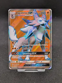 Lycanroc GX 136/147 Burning Shadows Full Art Ultra Rare Holo Pokemon Card - Image 1