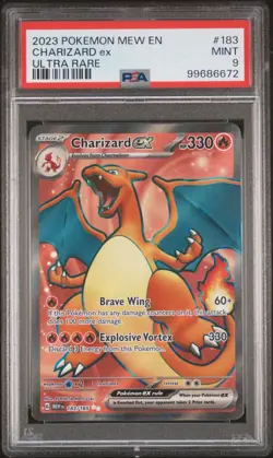 2023 Pokemon Charizard EX Ultra Rare Holo Card PSA 9 Mint 183/165 - Image 1