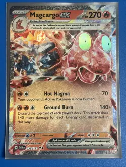 Magcargo ex 029/167 Pokemon TCG Twilight Masquerade Holo Rare NM + Card Saver - Image 1