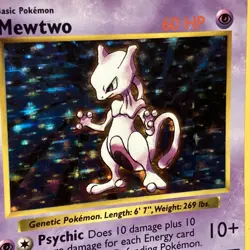 Pokemon Mewtwo TCG Rare Holo Card Shadowless, 10/102, Base Set 1999 - Image 5