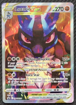 Lucario VSTAR Promo SWSH291 Pokemon Card Black Star Crown Zenith 2023 NM - Image 1