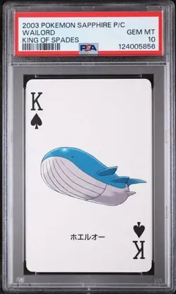 PSA 10 GEM MINT 2003 POKEMON SAPPHIRE VERSION PLAYING CARDS WAILORD - Image 1
