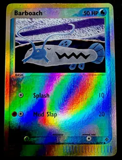 REVERSE HOLO Barboach 51/97 LP EX Dragon Pokemon Card Tomokazu Komiya Art - Image 1