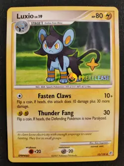 Pokemon Luxio Prerelease Stamp Promo Diamond & Pearl Set 52/130 Card - Image 1