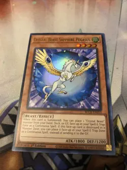 YGO Card - Crystal Beast Sapphire Pegasus - UR - BLCR-EN053 - 1st - NM - Image 1