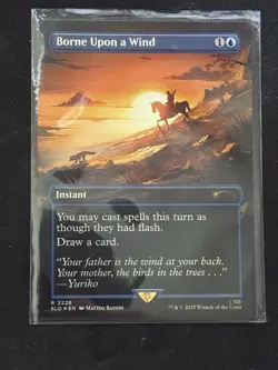 MTG Borne Upon a Wind (Rainbow Foil) Ghost of Tsushima Secret Lair Drop Foil - Image 1