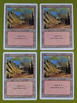 Mountain (C) x4 Revised Edition 4x Playset Magic the Gathering MTG - Image 1