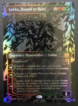 Lukka, Bound to Ruin (Oil Slick Raised Foil) Phyrexia: All Will Be One Foil - Image 1