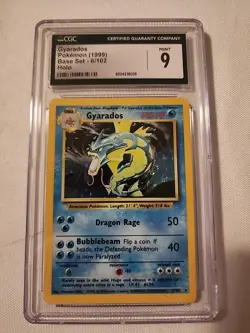 Gyarados 6/102 Base Set Unlimited Holo Rare Pokemon 1999 CGC 9 - Image 1