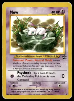 2000 Pokemon Black Star Promos 47 Mew Heavy Play - Image 1