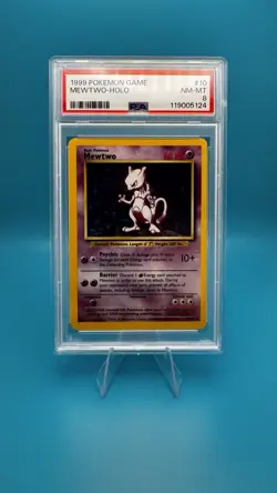 Pokemon TCG Base Set Unlimited Mewtwo #10 Holo PSA 8 NM-MT - Image 1