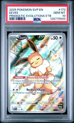 2025 POKEMON SVP BLACK STAR PROMOS - #173 EEVEE PRISMATIC EVOLUTIONS ETB PSA 10 - Image 1