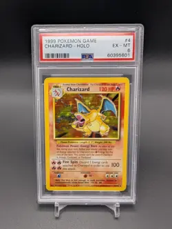1999 POKEMON BASE SET UNLIMITED #4 CHARIZARD-HOLO PSA 6 - Image 1