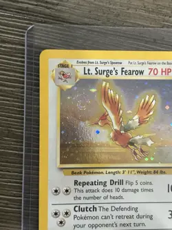 Pokemon TCG Gym Heroes Lt. Surge's Fearow 007/132 Unlimited Holo Rare Swirl - Image 2