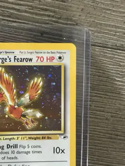 Pokemon TCG Gym Heroes Lt. Surge's Fearow 007/132 Unlimited Holo Rare Swirl - Image 3