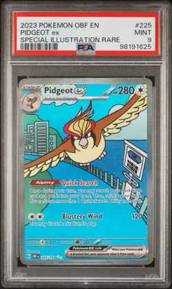 PSA 9 Pokemon 2023 Obsidian Flames EN Pidgeot ex 225/197 - Image 1