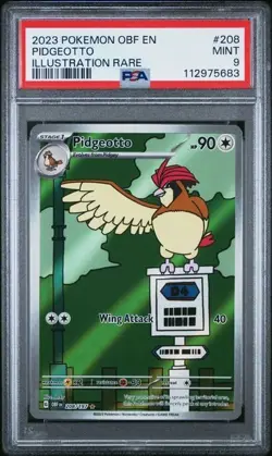 2023 POKEMON OBF EN-OBSIDIAN FLAMES #208 PIDGEOTTO ILLUSTRATION RARE PSA 9 MINT - Image 1