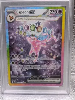 2025 POKEMON EN PRISMATIC EVOLUTIONS SPECIAL ILLUSTRATION RARE ESPEON EX PSA 9 - Image 2