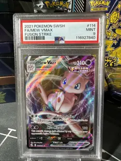 Pokemon TCG Mew VMAX 114/264 Ultra Rare SWSH: Fusion Strike PSA 9 Mint - Image 1