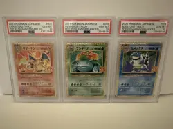Japanese Pokemon 25th Anniversary Charizard Blastoise and Venusaur Trio PSA 10 - Image 1