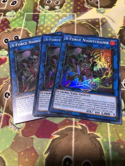 3x S-Force Nightchaser 1st Edition Super Rare CYAC-EN050 Yu-Gi-Oh! - Image 1