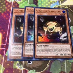Yugioh! 3x G Golem Pebble Dog BLCR-EN041 Ultra Rare 1st Ed NM - Image 1