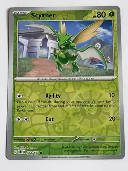 Scyther #4/197 SV Obsidian Flames Reverse Holo Common Pokemon 2023 TCG Card - Image 1