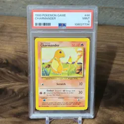PSA 9 Base Set Unlimited Charmander 46/102 Pokemon Cards 1999 - Image 1