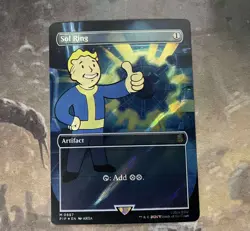 MTG UNIVERSES BEYOND FALLOUT VAULT BOY SOL RING BORDERLESS SURGE FOIL NM #0887 - Image 1