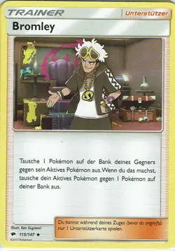 Pokemon Karte Trading Card Game Nacht in Flammen Nr. 115/147 Bromley deutsch - Image 1