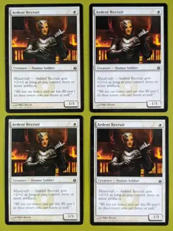 Ardent Recruit x4 Mirrodin Besieged 4x Playset Magic the Gathering MTG - Image 1