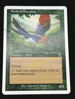 Magic the Gathering MTG Birds of Paradise Green 7th Edition Rare - Image 1