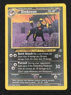 Umbreon 32/75 Rare Neo Discovery Set Pokemon TCG Card - Image 1