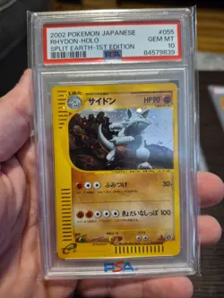 PSA 10 Rhydon Split Earth Holo 2002 E4 1st ED Japanese Pokemon Card 055/088 2002 - Image 1