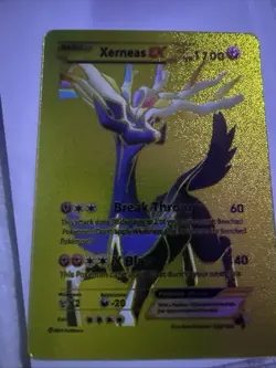 Xerness Ex Green Gold Foil Pokemon Card Fan Art Card - Image 1