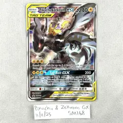 Pikachu & Zekrom GX SM168 NM Black Star Promo Tag Team Full Art Pokemon TCG - Image 1