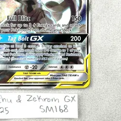 Pikachu & Zekrom GX SM168 NM Black Star Promo Tag Team Full Art Pokemon TCG - Image 2