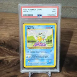 1999 Pokemon Game Base Set Unlimited # 63 Squirtle PSA 9 MINT - Image 1