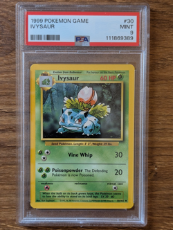 1999 Pokemon Game Base PSA 9 Ivysaur #30 WOTC UNLIMITED FRESH GRADE SLAB MINT - Image 1