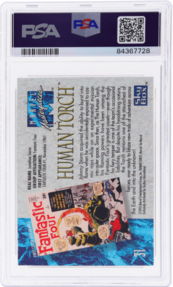 1992 Marvel Masterpieces Human Torch #31 PSA 9 - Image 2